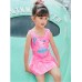 SW0185 ชุดว่ายน้ำเด็กผู้หญิง แขนกุดแบบบอดี้สูท กระโปรงเย็บติด ลาย Peppa Pig สีชมพู (ไม่มีหมวก) S.110