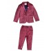 BO0688 ชุดสูทเด็กผู้ชายออกงาน เสื้อคลุมสูทแขนยาว และกางเกงขายาว สีโทนแดง (2ชิ้น)