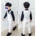 BO0671 ชุดสูทเด็กผู้ชายออกงาน เด็กโต สุดคุ้ม เสื้อสูท + เสื้อกั๊ก + กางเกงขายาว สีขาวออฟไวท์ล้วน (3ชิ้น)