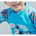 SW0191 ชุดว่ายน้ำเด็กผู้ชาย แบบเสื้อแขนสั้น กางเกงขาสามส่วน พร้อมหมวก ลายโทมัส (3ชิ้น)