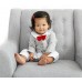 BS1212 ชุดบอดี้สูทเด็กผู้ชายออกงาน แนวแฟนซี พี่กระต่ายสีเทา พร้อมหมวกหูยาว (2ชิ้น) S.90/95