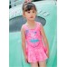 SW0185 ชุดว่ายน้ำเด็กผู้หญิง แขนกุดแบบบอดี้สูท กระโปรงเย็บติด ลาย Peppa Pig สีชมพู (ไม่มีหมวก) S.110