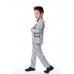 BO0647 ชุดสูทออกงานครบเซ็ท สีเงินแต่งขอบดำ (3ชิ้น) S.150