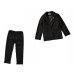 BO0641 ชุดสูทเด็กผู้ชายออกงาน เสื้อคลุมสูทแขนยาว และกางเกงขายาว สีดำ (2ชิ้น) S.160