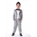 BO0647 ชุดสูทออกงานครบเซ็ท สีเงินแต่งขอบดำ (3ชิ้น) S.150