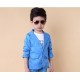BO0608 ชุดสูทเด็กผู้ชายออกงาน เสื้อคลุมสูทแขนยาว สีฟ้าเข้ม (1ชิ้น) S.130