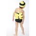SW0001 ชุดว่ายน้ำแบบบอดี้สูท แฟนซีลายผึ้งน้อยน่ารัก พร้อมหมวก สีเหลือง (2ชิ้น)