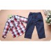 bo0135 ชุดเด็กผู้ชาย เสื้อเชิ๊ตแขนยาวลายสก๊อต + กางเกงขายาว (2ชิ้น) 