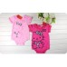 bs0354 ชุดบอดี้สูทเด็ก แขนสั้นคอระบาย สกรีนลายคิตตี้ ขาเว้า สีชมพูอ่อน S.100