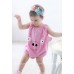 BS0444 ชุดบอดี้สูทเด็กแฟนซีแขนกุด ขาเว้า ลายหมูสีชมพู S.70