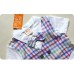 BS0697 ชุดบอดี้สูทออกงาน เด็กผู้ชาย แขนสั้นสีขาว ติดหูกระต่าย เสื้อกั๊กลายสก๊อตสีรุ้ง พร้อมหมวก (2ชิ้น) 