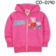CO0190 เสื้อกันหนาวเด็ก ซิปหน้า แขนยาว พร้อมฮู้ด ลาย Peppa Pig สีชมพูเข้ม 