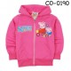 CO0190 เสื้อกันหนาวเด็ก ซิปหน้า แขนยาว พร้อมฮู้ด ลาย Peppa Pig สีชมพูเข้ม 