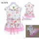 GI0191 เดรสเด็กผู้หญิงออกงานแขนสั้น ลายดอกกุหลาบ สีขาว S.90/120