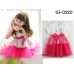 GI0220 เดรสเด็กผู้หญิงออกงาน แขนสั้น สีขาว สกรีน LOVE สีเงิน กระโปรงฟูฟ่อง สีชมพูบานเย็น S.110