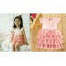 GI0066 ชุดเดรสเด็กผู้หญิง แขนระบาย กระโปรงเป็นชั้นๆ สีโอรส S.120