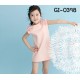 GI0398 เดรสเด็กผู้หญิงแขนกุด แต่งระบายที่ไหล่ สีชมพู 