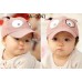 HA0041 หมวกหนุ่มน้อยมีปีกหมวก หน้าเจ้าตูบมีหู มี 3 สี สีแดง