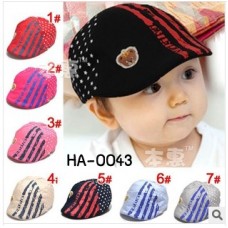 ha0043 หมวกหนุ่มน้อย มีปีกหมวก ลายดาว (เลือกสี)