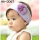 HA0067 ผ้าคาดผมเด็กผู้หญิง สีเรียบๆ ติดดอกไม้ดอกเล็ก (เลือกสี)