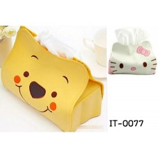 it0077 ที่ใส่ทิชชู่แบบกล่องสี่เหลี่ยมหน้าคิตตี้ / หน้าหมีพูห์