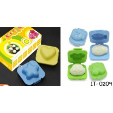 IT0209 พิมพ์ไข่ต้ม ข้าวปั้น ลายรถสีเขียว และปลาสีฟ้า (2ชิ้น)