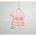GI0572 เดรสเด็กผู้หญิง ช่วงบนผ้าลูกไม้ แขนจั๊ม แต่งโบว์ที่เอว ช่วงล่างผ้าแก้ว สีขาวสลับชมพู S.100/140