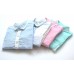 BO0445 เสื้อเชิ๊ตเด็กผู้ชายออกงาน คอปกแขนยาวสีฟ้าอมเขียว เล่นขอบสีขาว S.90