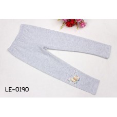 LE0190 เลคกิ้งเด็กผู้หญิง ขายาว แต่งผีเสื้อด้วยคริสตัล สีเทา S.100